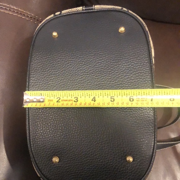 Vintage DOONEY BOURKE Monogram Black Tumbled Leather Two Top Handle Shoulder Bag - Picture 16 of 16